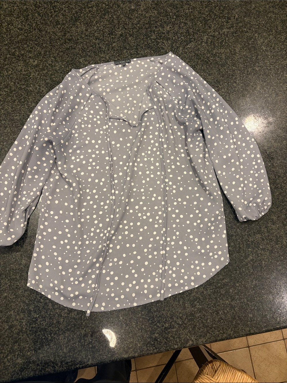 Polka Dot Grey Women's Blouse